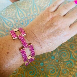 Pink pavè flat link bracelet